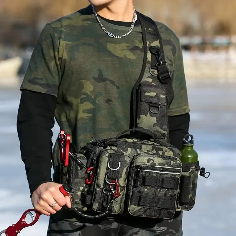 アウトドア戦術キャンプクライミングウエストスリングバッグクロ - Fishing Equipment Bag のレビューと価格